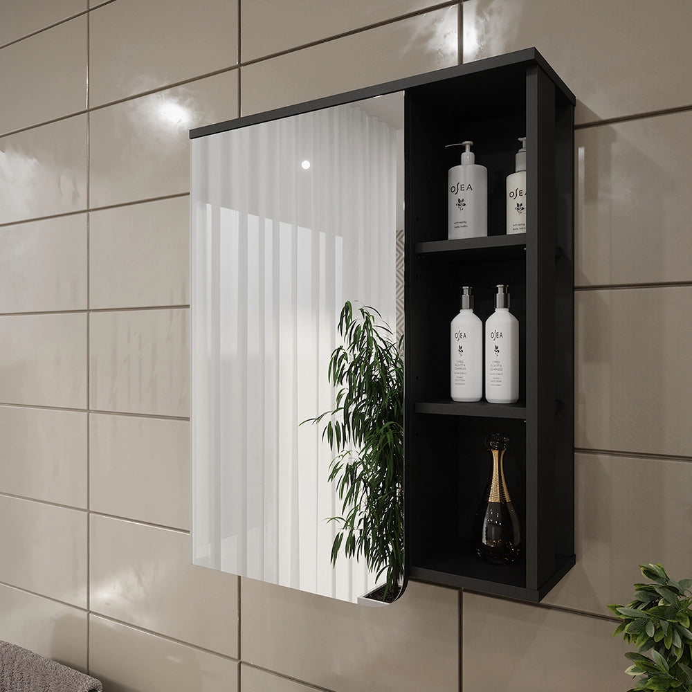 Vicco Mobile a specchio Antracite/bianco 60 x 75 cm