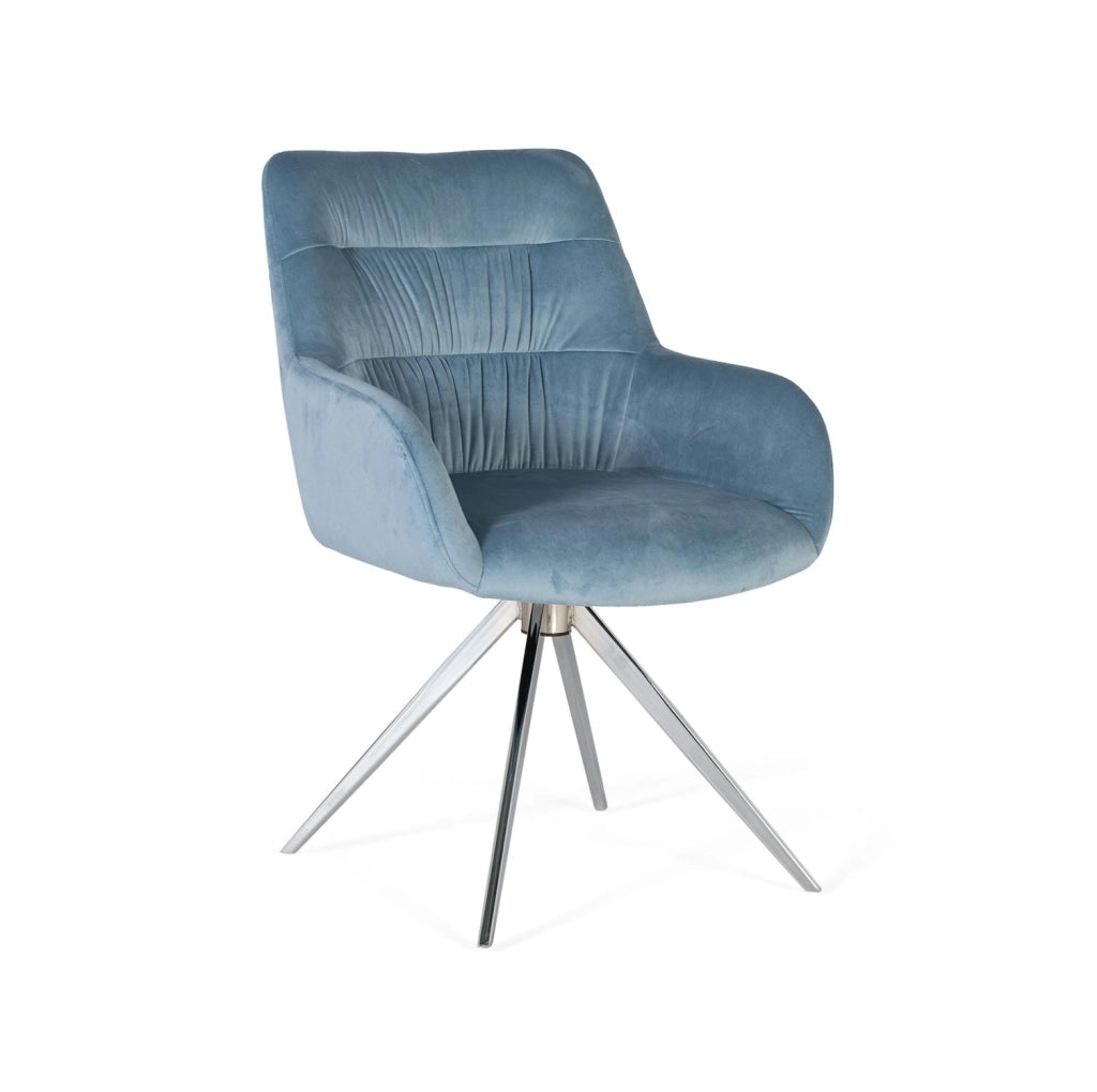 Set di due poltrone rivestite in velluto blu