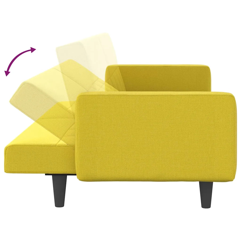 Divano letto | Sof¨¤ letto | Letto singolo con Cuscini Giallo Chiaro in Tessuto