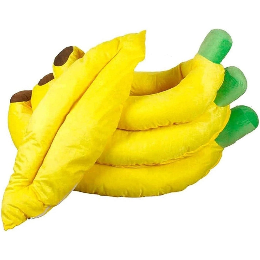 Trade Shop - Cuccia Banana Letto Morbido Per Gatto Cane Cuscino Inverno Peluche Nido 85x45cm -