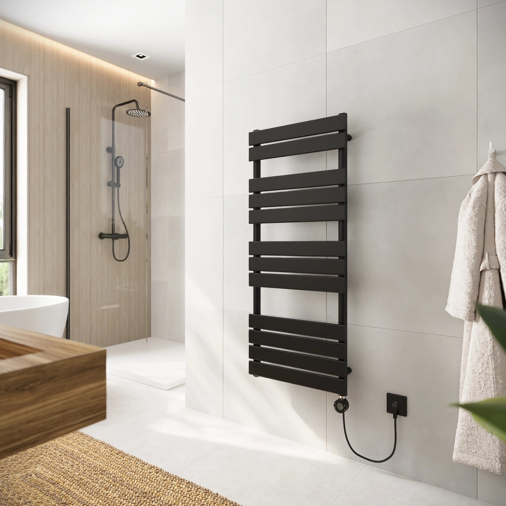 Termoarredo elettrico 1200x500 nero opaco interasse 450 | Andromeda