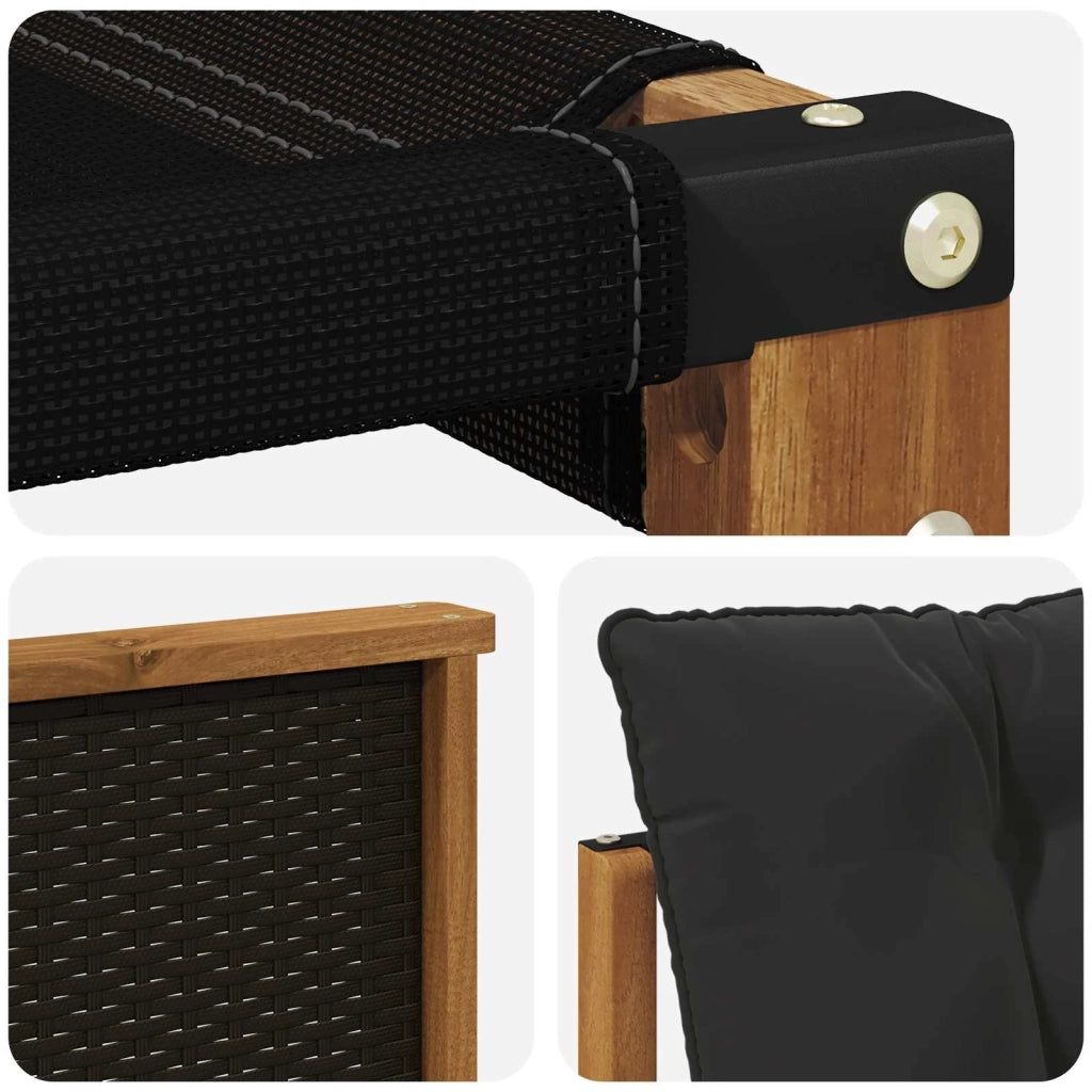 Set di divani da esterno 6 pz Naturale e Nero 3381592