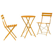 Set Bistro Pieghevole 3 pz | Set Salotto da Giardino Senape Acciaio