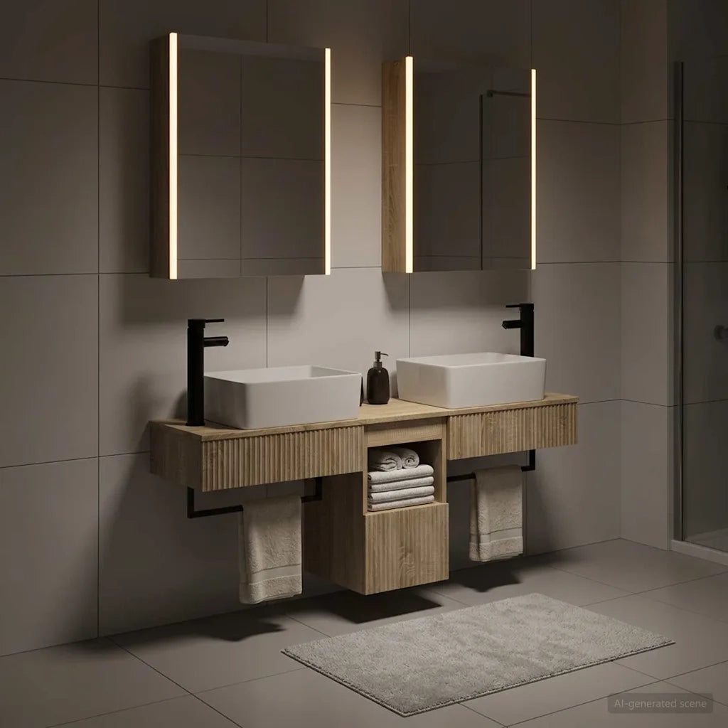 Set di Armadi da Bagno 5 pz Rovere Sonoma Legno ingegnerizzato 3406329