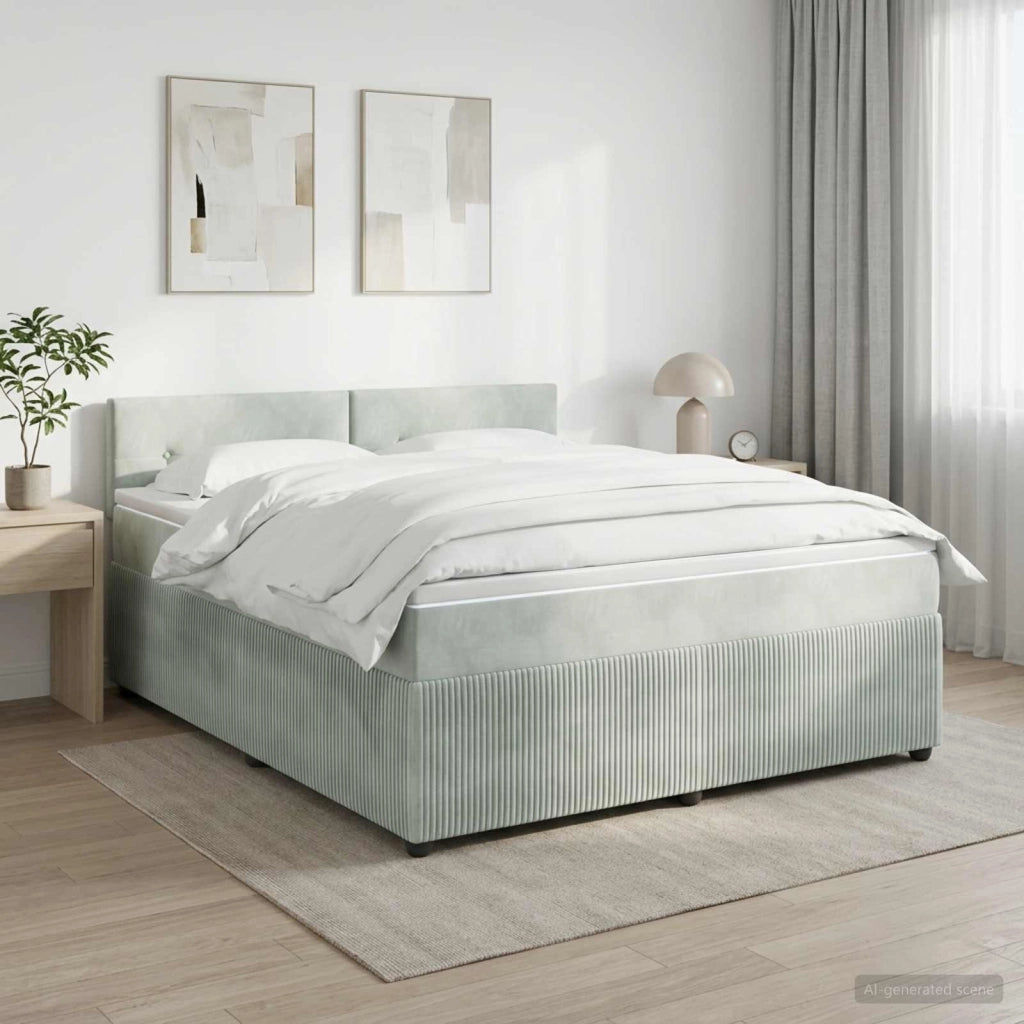 Letto box spring con materasso Grigio Chiaro 180 x 200 cm 3453191