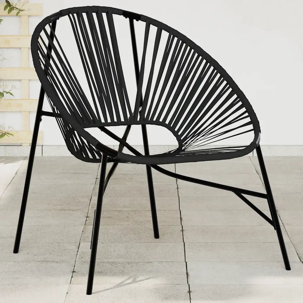 Sedia da Uovo da Giardino | Sedie da Esterno in Polyrattan Nero