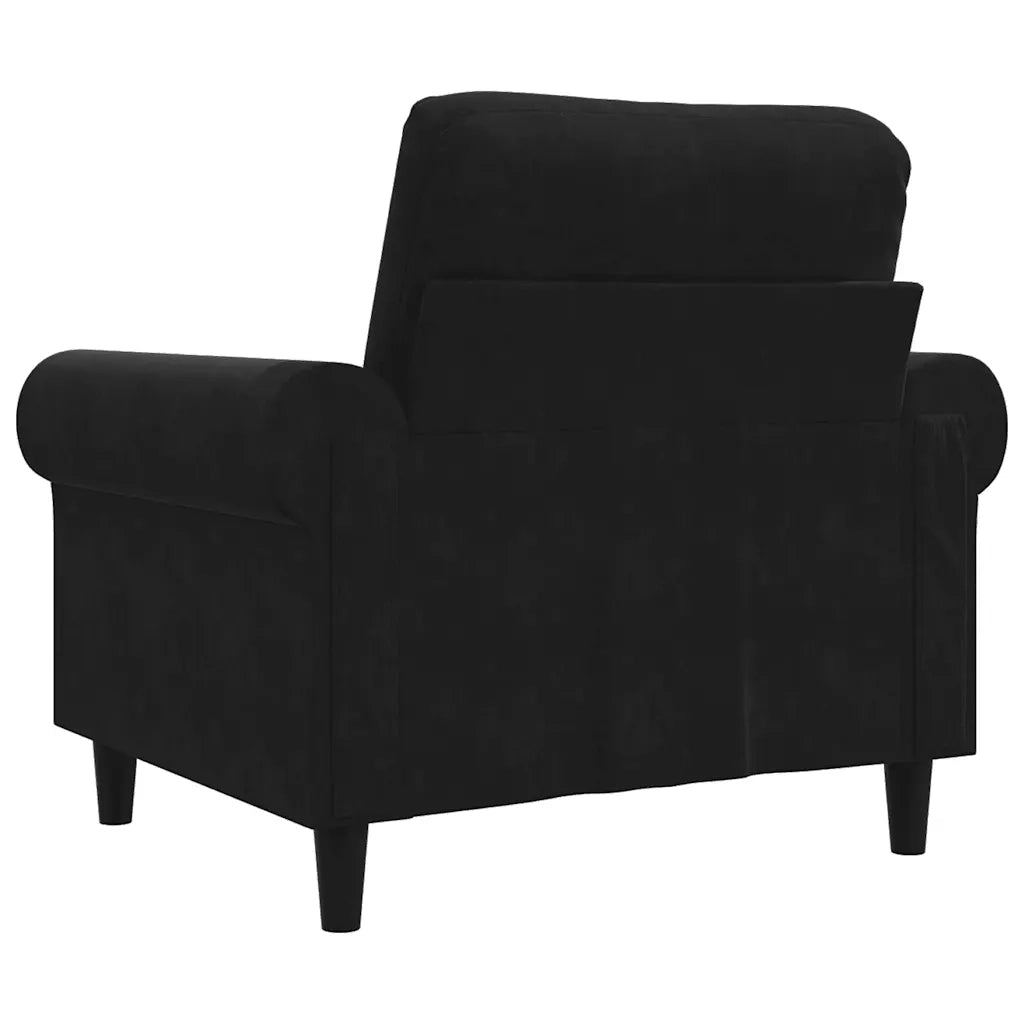 Poltrona | Sedia Relax Nero 60 cm Velluto