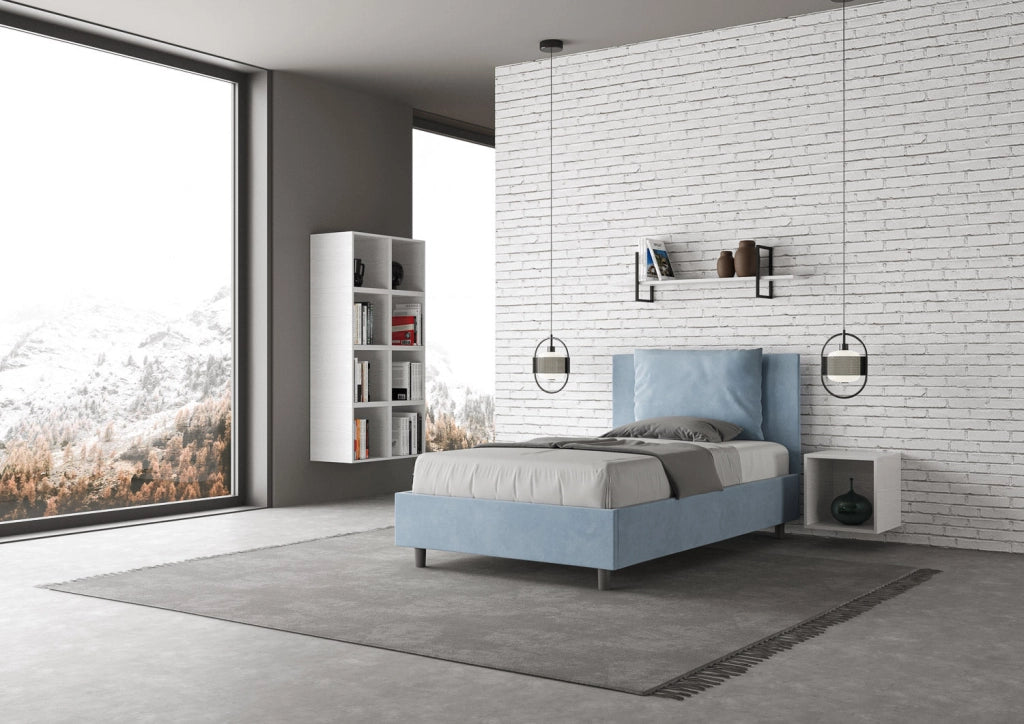 Letto 1 Piazza e Mezzo 120x190 cm Senza Rete Antea Azzurro