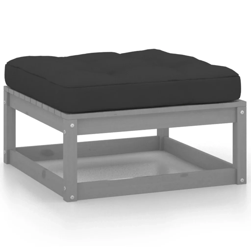 Poggiapiedi da Giardino con Cuscini 2 pz Massello di Pino CFW2771022