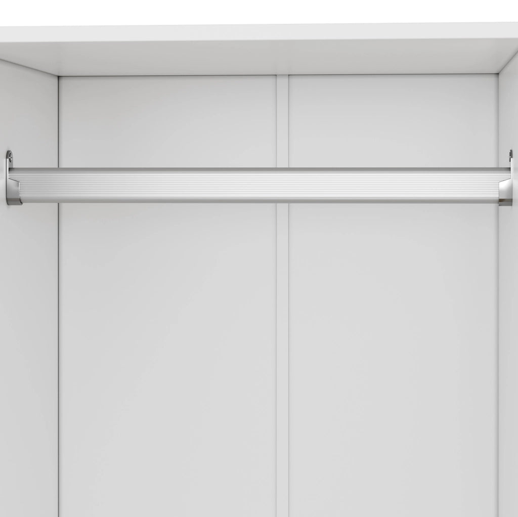 Armadio con specchio; 2 cassetti e 4 ripiani aperti; 80 x 40 x 180 cm; MDF bianco
