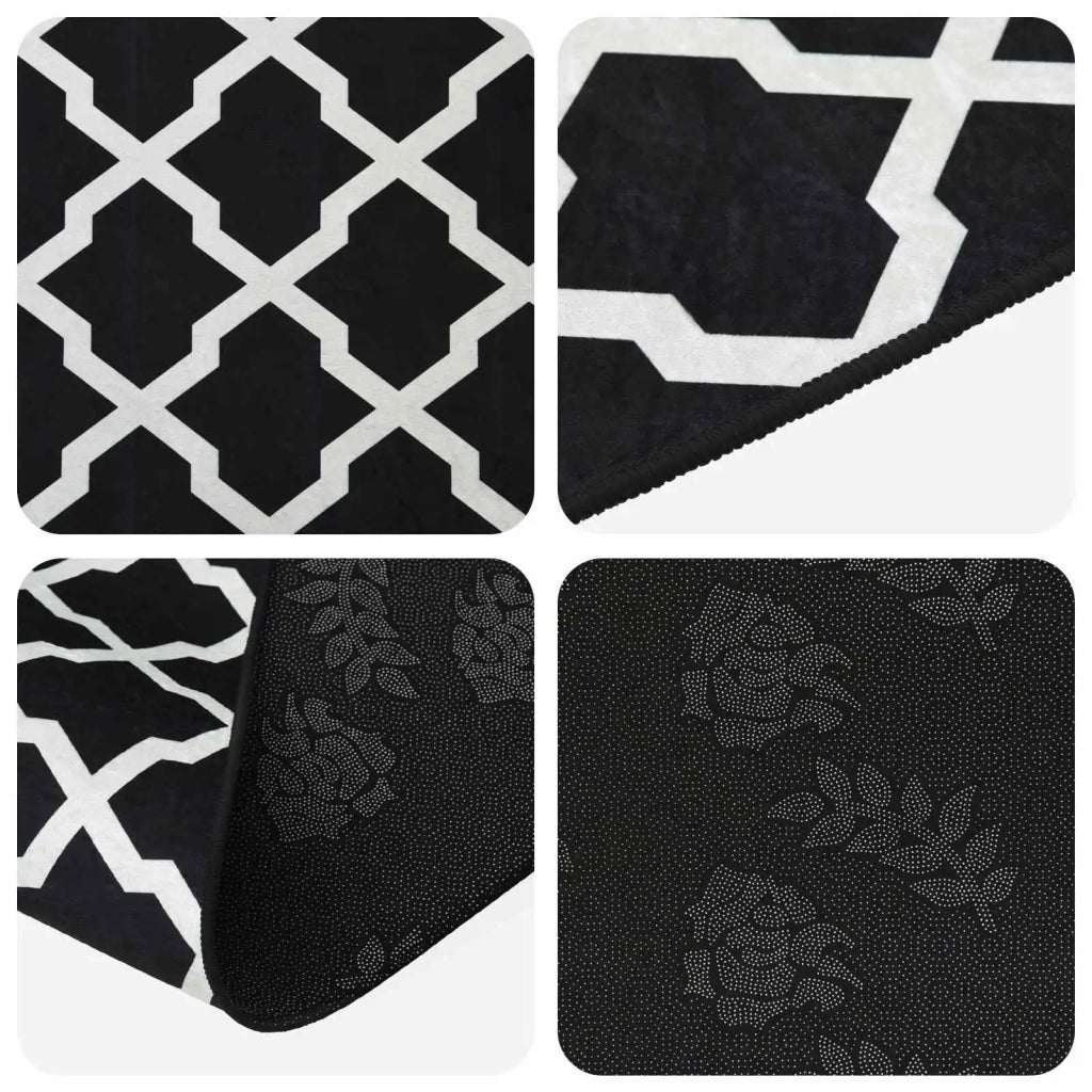 Runner Tappeto LESAKA Nero e bianco 80 x 100 cm 42045367