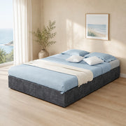Struttura letto moderna 140x200 cm in tessuto grigio