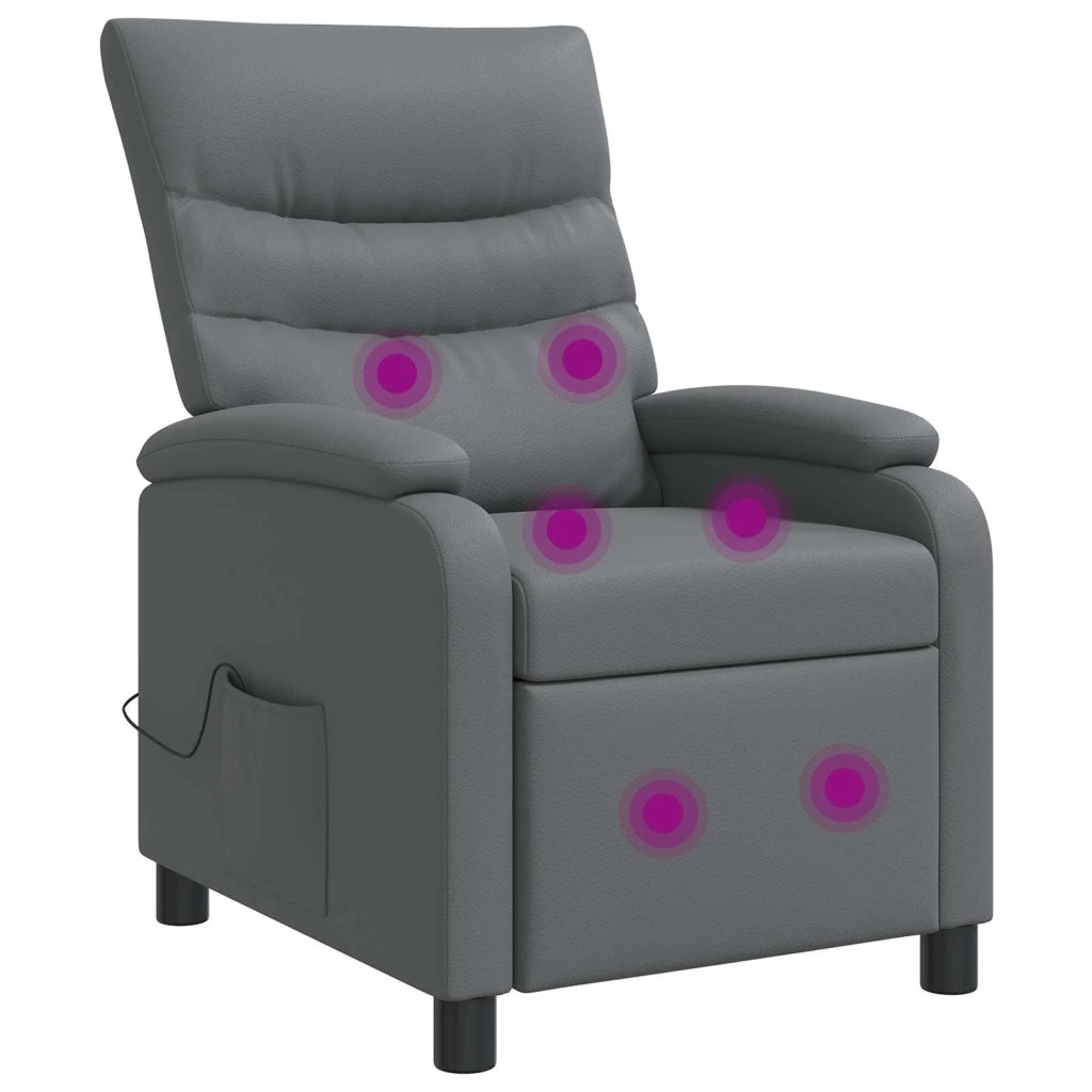 Divano Sedia-Poltrona Massaggiante Grigio Similpelle 831291