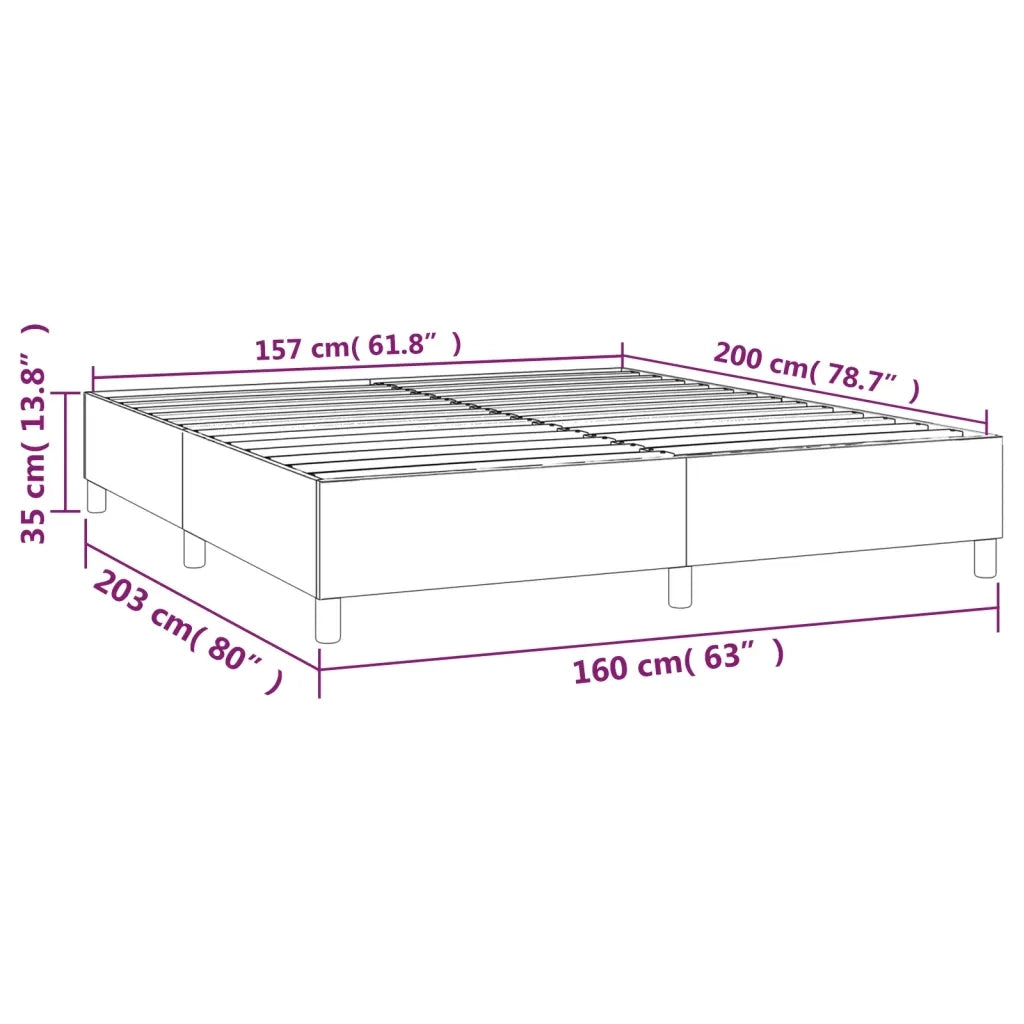 Struttura Letto a Rete a Molle-Giroletto Cappuccino 160x200 cm in Similpelle 517584