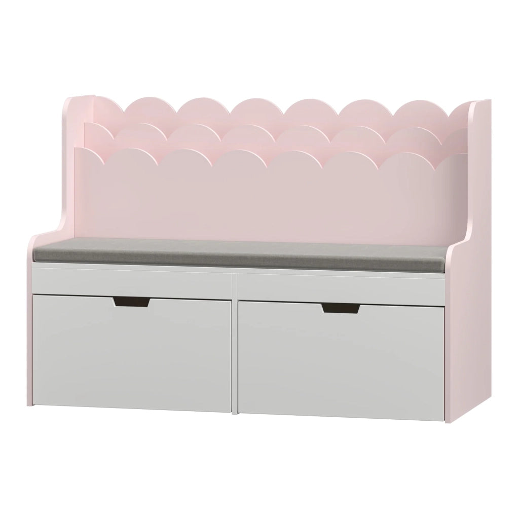 Panchina per bambini con mensola 100 x 45 x 70 cm rosa bianco 03_0008972