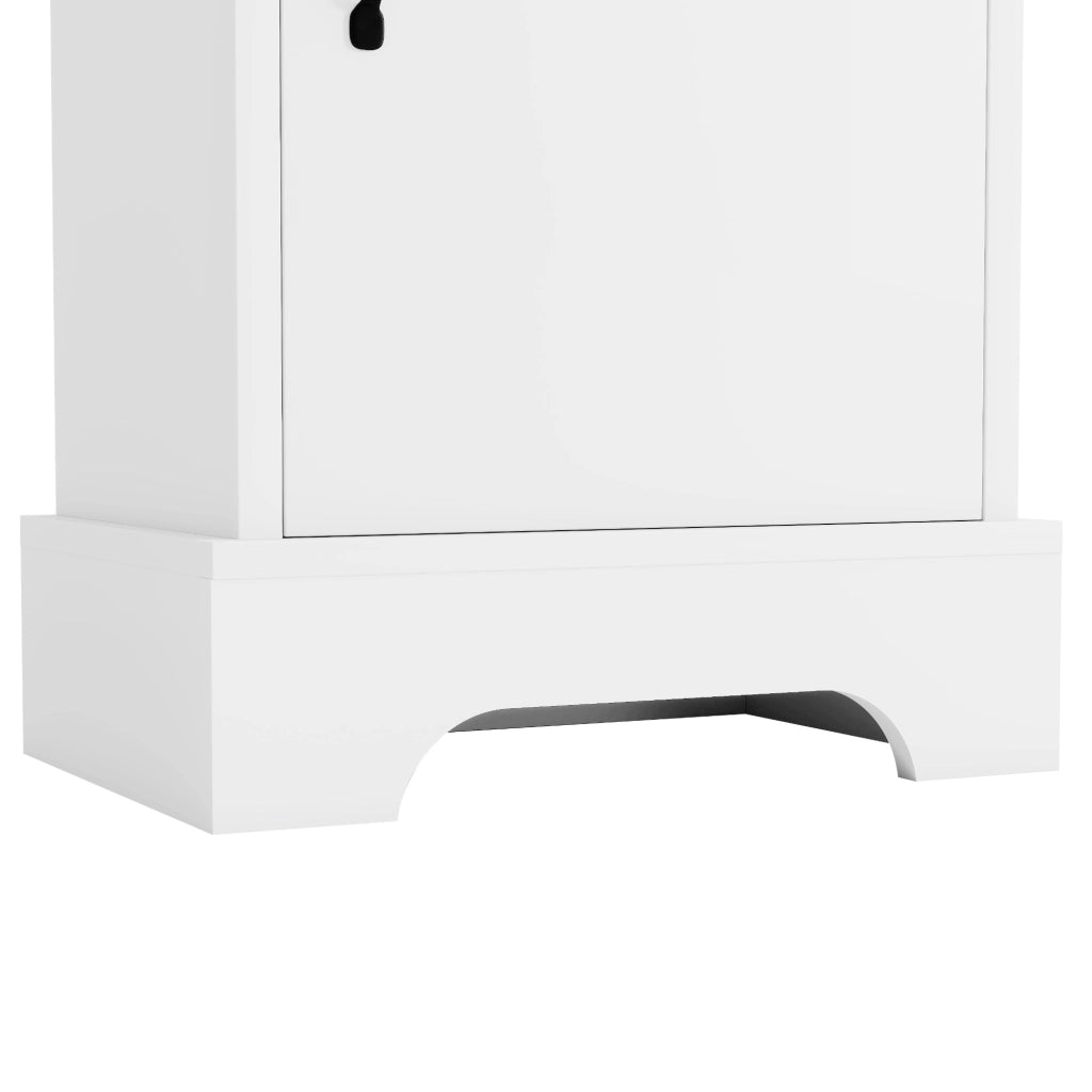 Colonna da bagno con 3 cassetti; vani aperti e ripiani regolabili in MDF laccato bianco 38 × 26 × 172.5 cm