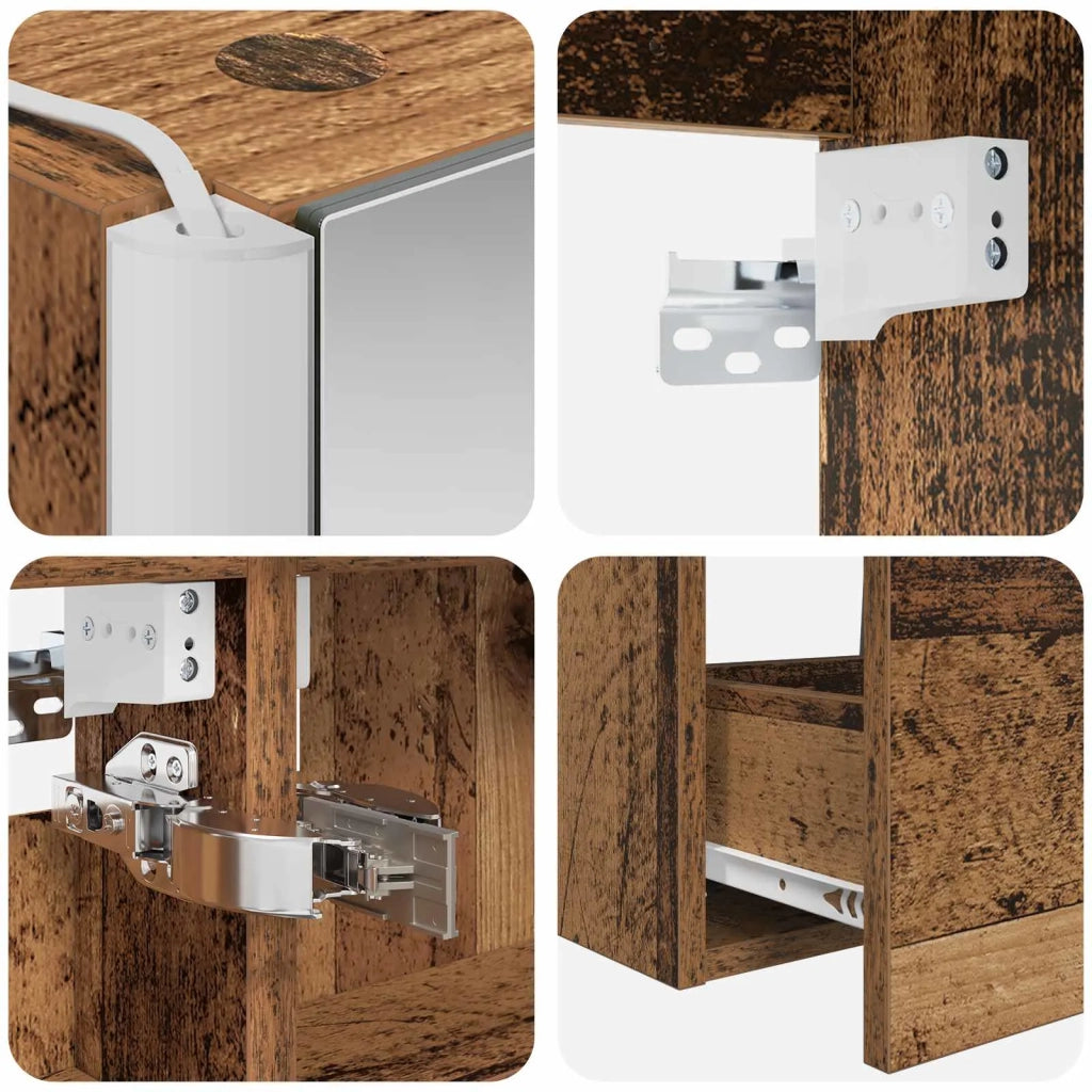 Set di mobili per il bagno 4 pz Legno antico 3406989