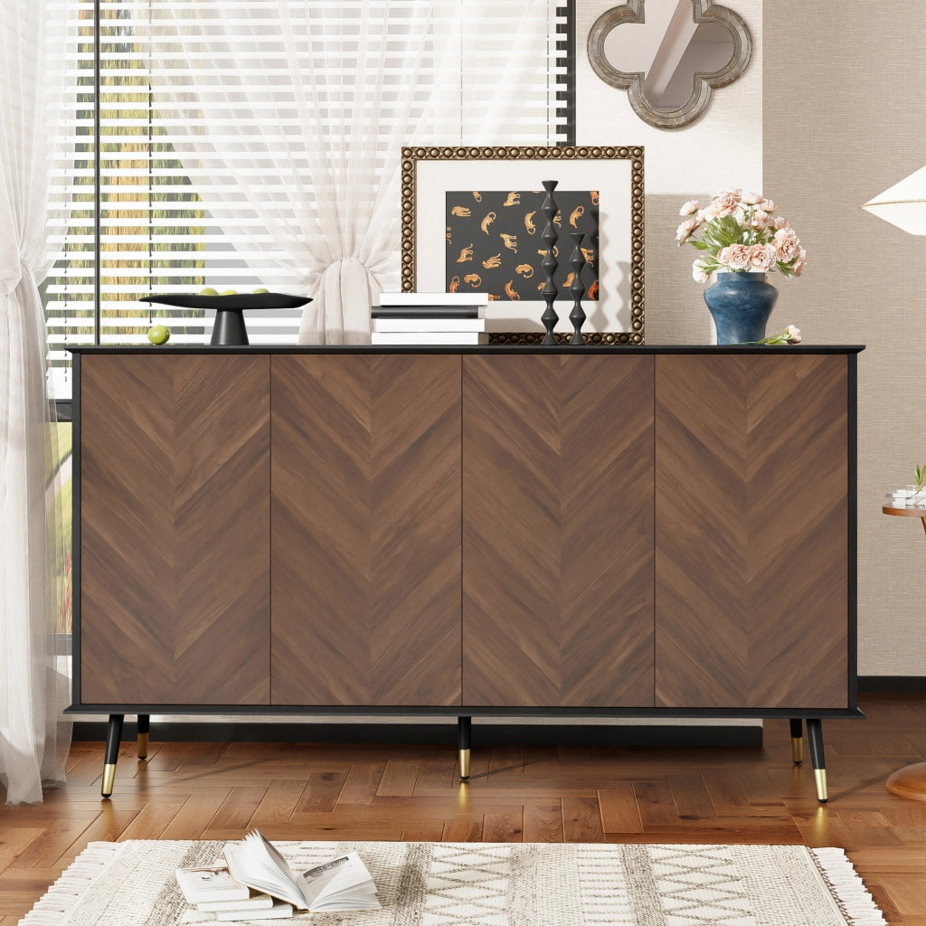 Credenza moderna con 4 ante e ripiani regolabili