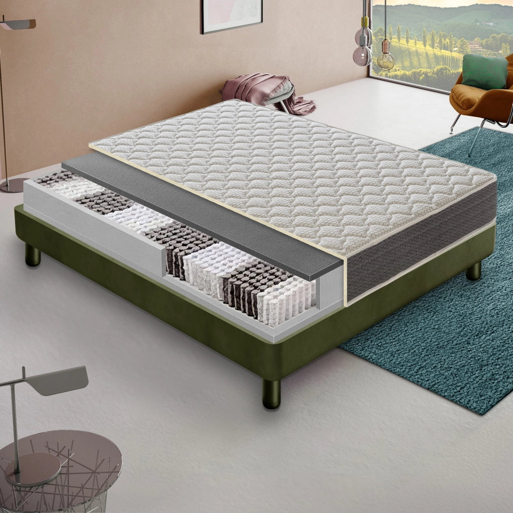 Materasso Piazza e Mezza 140x190 Molle insacchettate - Altezza 22 - ortopedico modello Luna