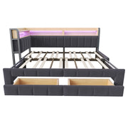 Letto estraibile 2 posti con 2 cassetti; LED regolabile; USB; Type-C e vani 90 × 200/180 × 200 cm