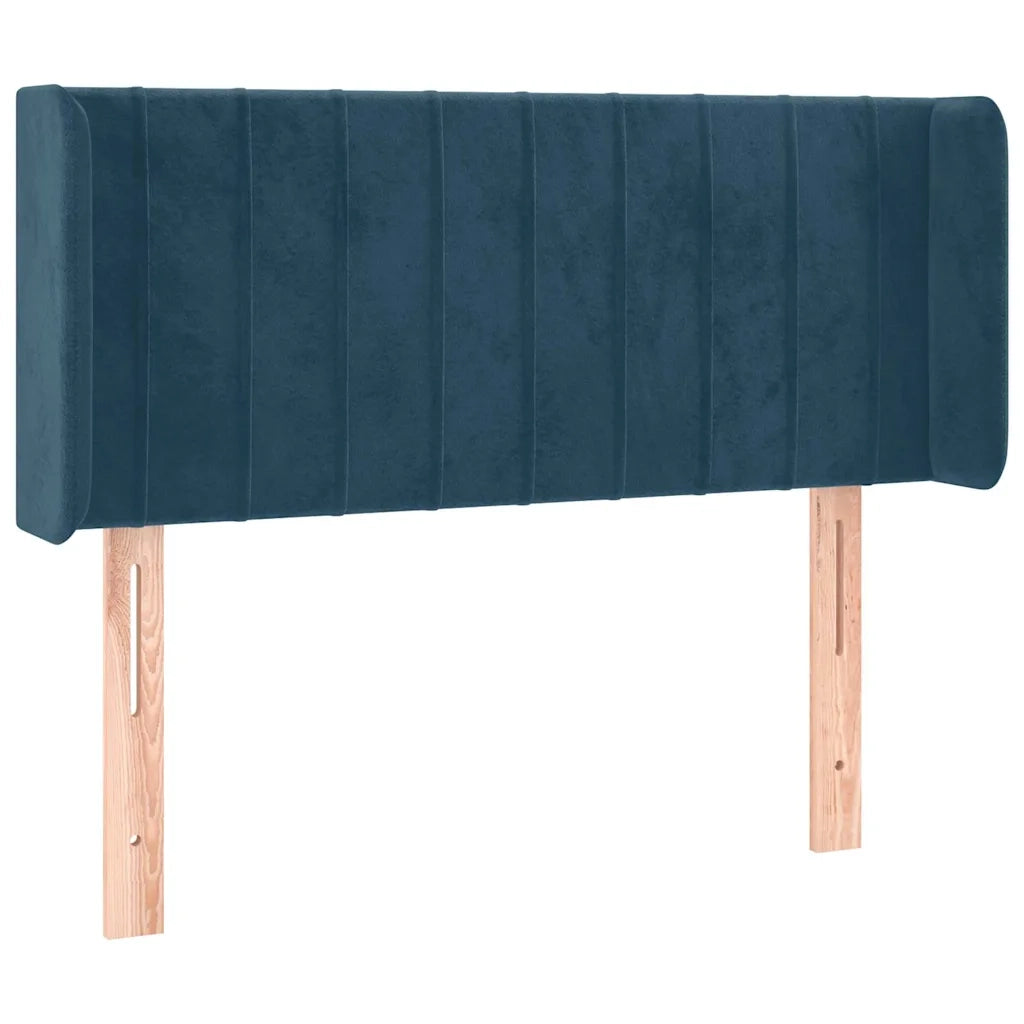 Testiera | Testata ad Orecchio Blu Scuro 83x16x78/88 cm in Velluto