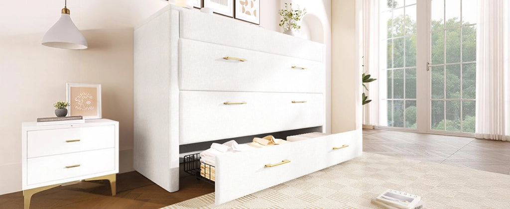 Letto a scomparsa 140x200 cm in lino beige con cassetto, prese USB e Type-C, struttura mobile con vano multifunzione, senza materasso