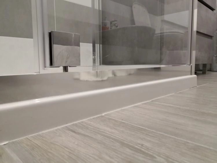 Box doccia Cristallo 6 mm 2 lati - Fisso piu' porta semi battente Trasparente - Misura: 70 x 140 x H190 cm