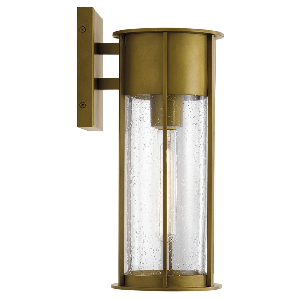 Applique esterna ottone Camillo vetro bolle E27 IP44