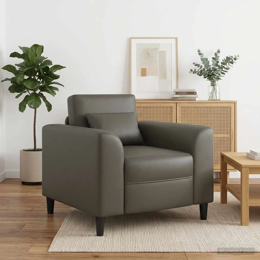 Poltrona Grigio Similpelle 42042469