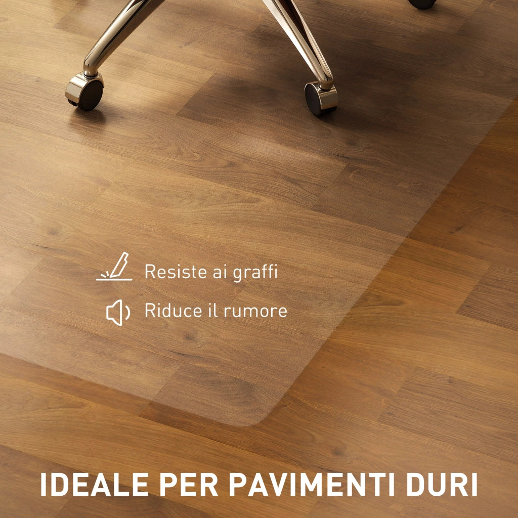 Tappetino Salvapavimento 100x150 cm in Plastica Trasparente Antiscivolo per Sedia da Ufficio Resistente per Casa e Studio