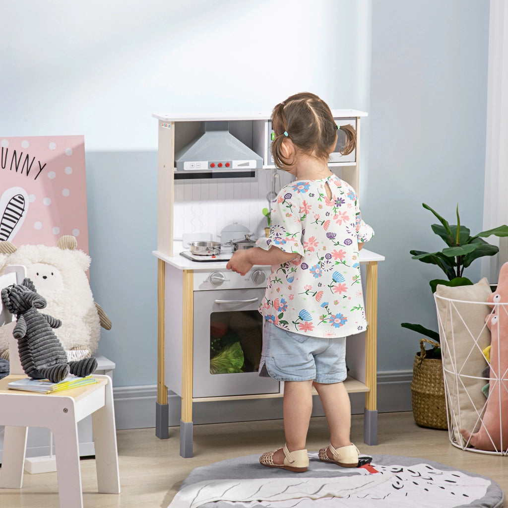 EasyComfort Cucina Giocattolo per Bambini con Altezza Regolabile, Suoni, Luci e Utensili, in MDF e PP, 60x30.5x93.2 cm