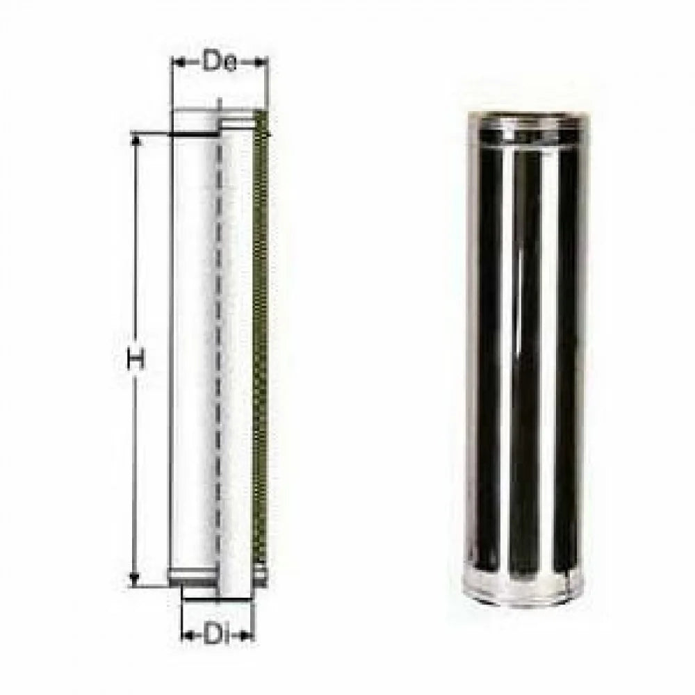 Inox doppia parete aisi 316 tubo l.1000 d.150 200 b08wzc6m5s