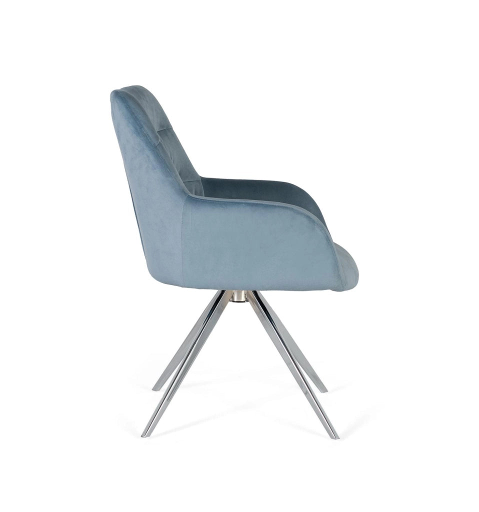 Set di due poltrone rivestite in velluto blu