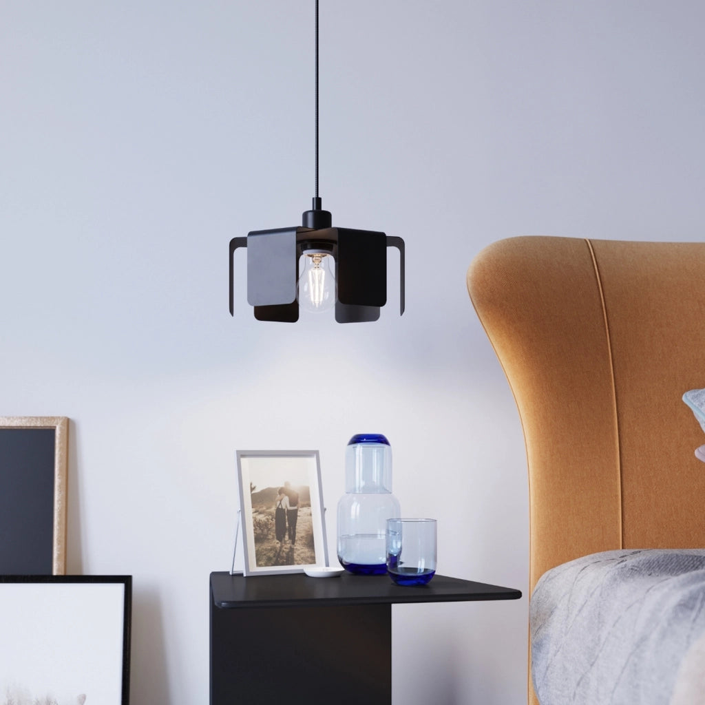 Lampada da tavolo PENDIO nera metallo E27 Pure Lume