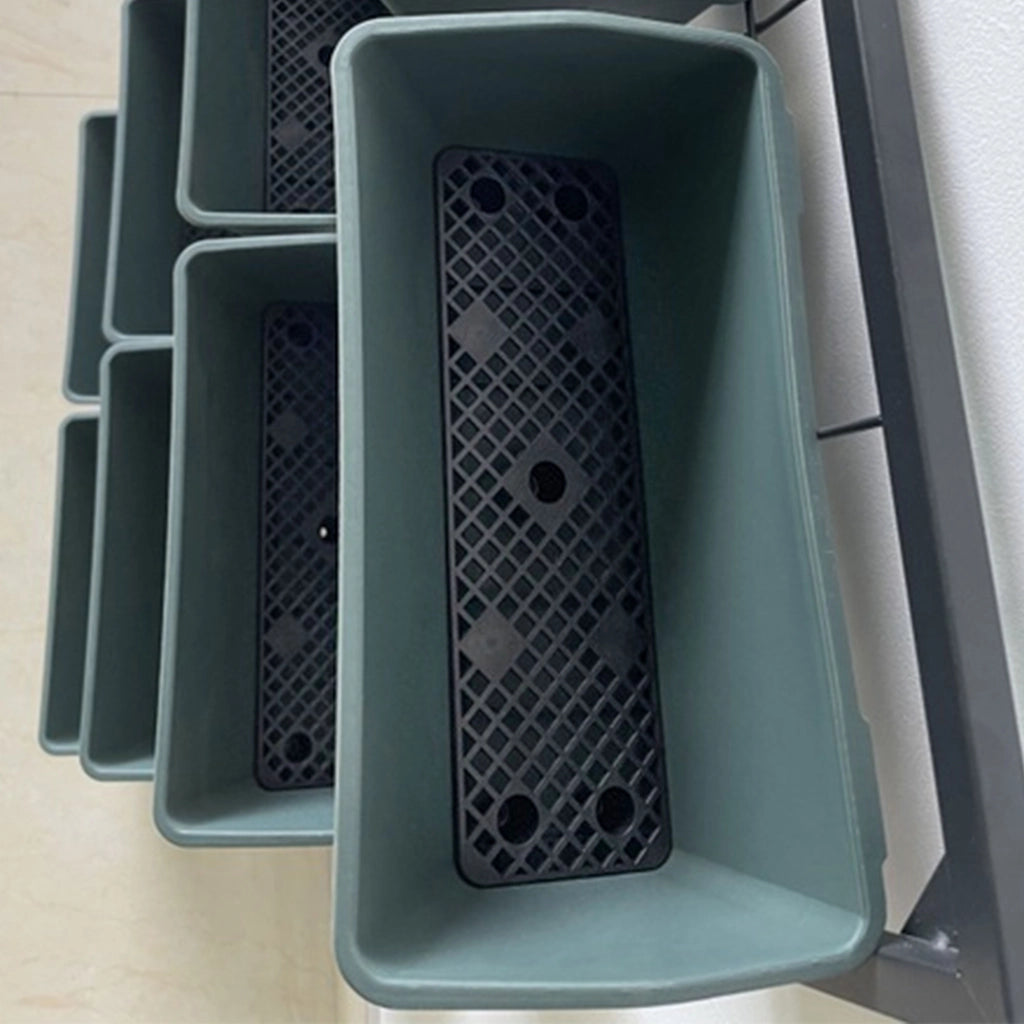 Fioriera da parete a quattro livelli con 8 vasi e fori di drenaggio per balcone terrazza e giardino 52.5 × 14 × 90 cm