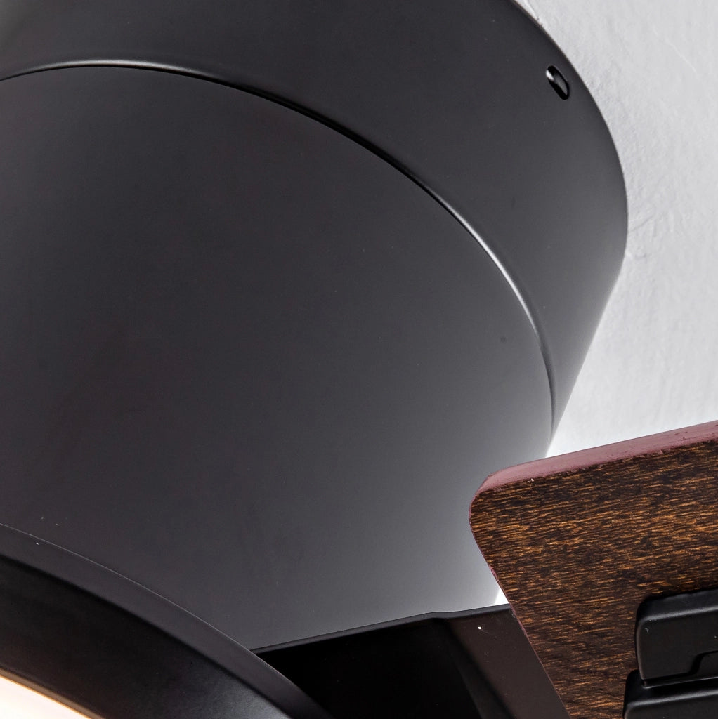 Ventilatore da soffitto 42" nero con luce LED dimmerabile e telecomando, motore DC reversibile