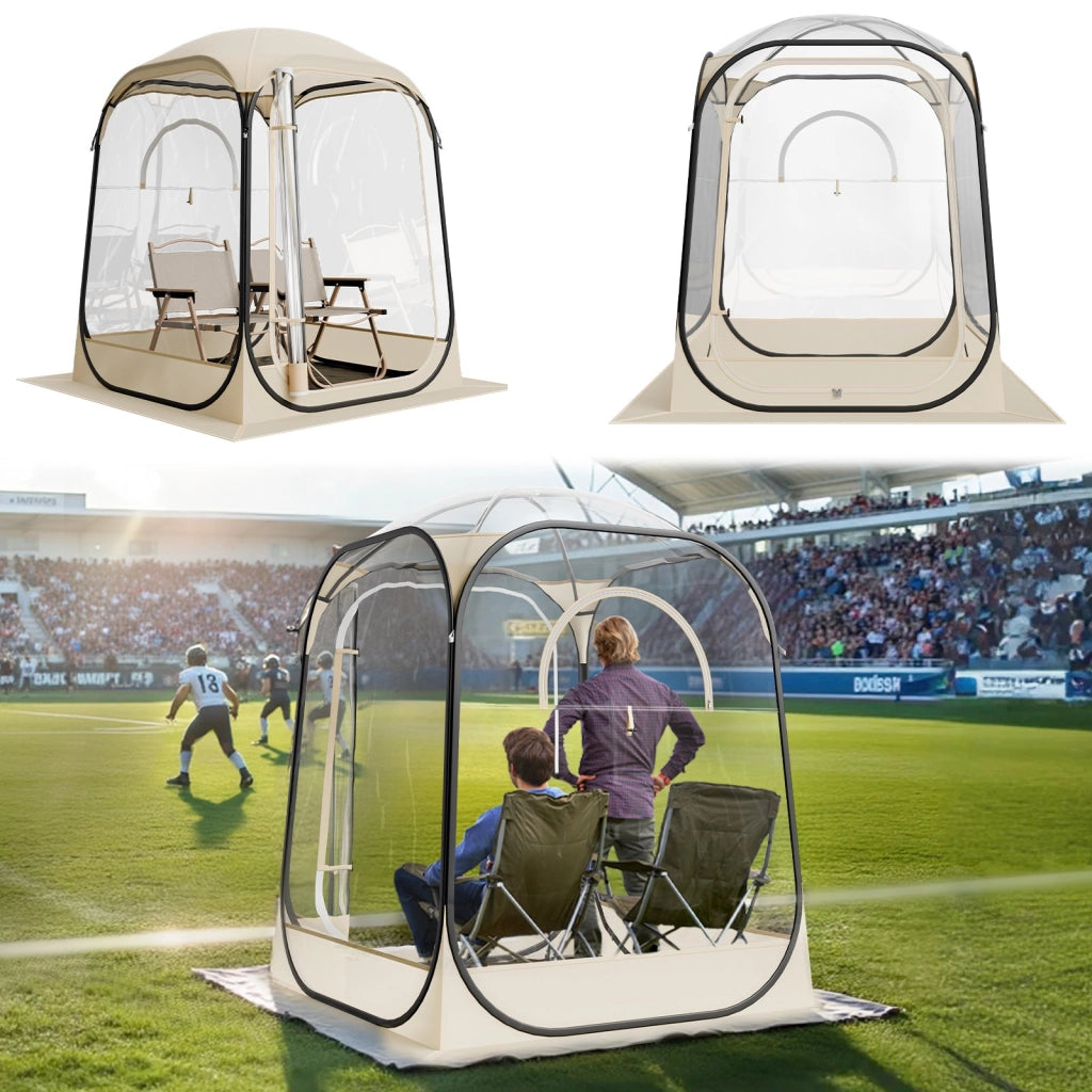 Tenda Igloo Pop-Up Trasparente per Giardino ed Esterni 127x127x170 cm Impermeabile in TPU e Oxford con Tappetino e Borsa