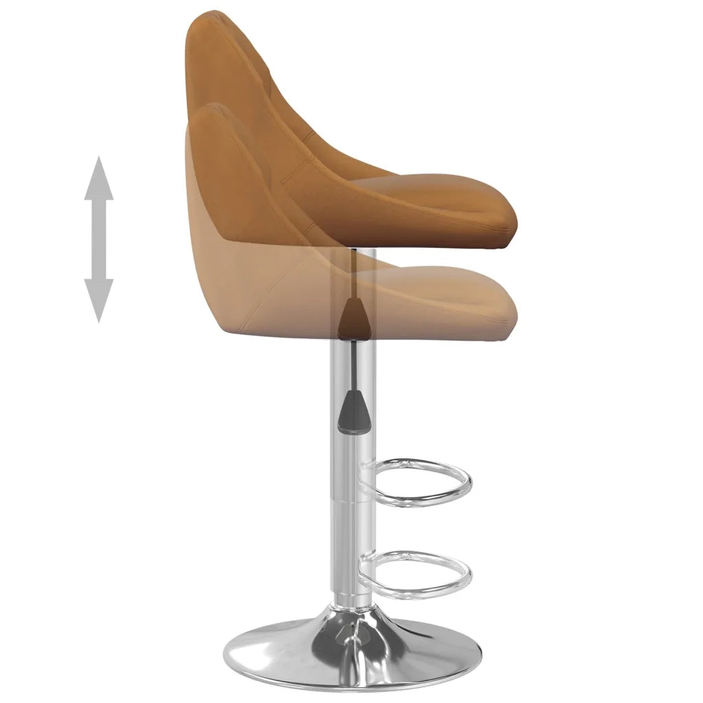 Sgabello da Bar Marrone in Velluto 335292