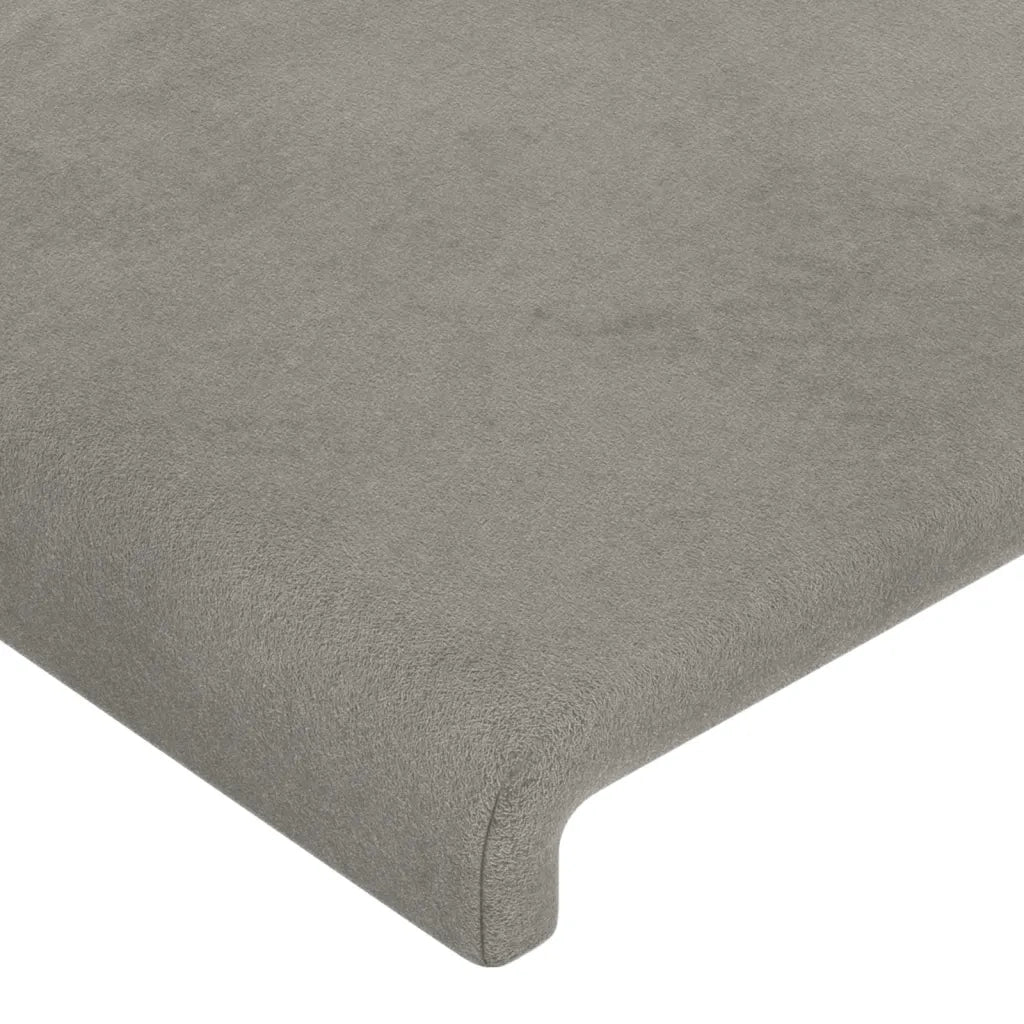 Testiera | Testata ad Orecchio Grigio Chiaro 163x16x78/88 cm in Velluto