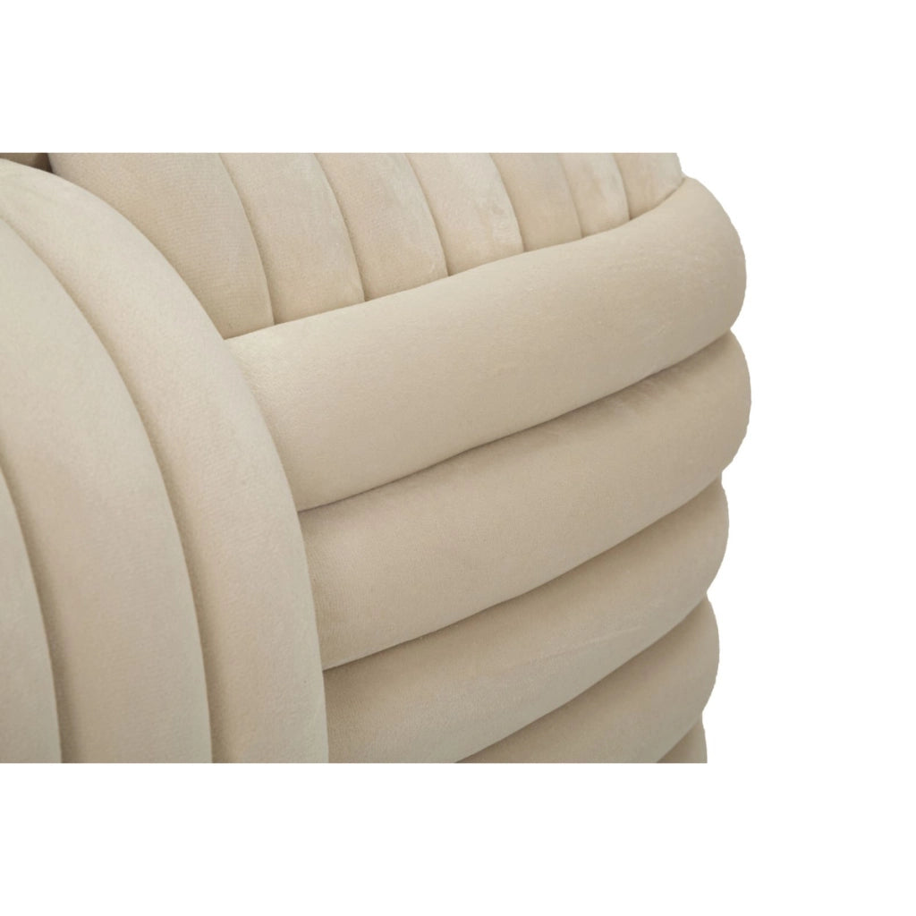 Panca Gomitolo 1, Beige, Cotone, 90x45x45 cm
