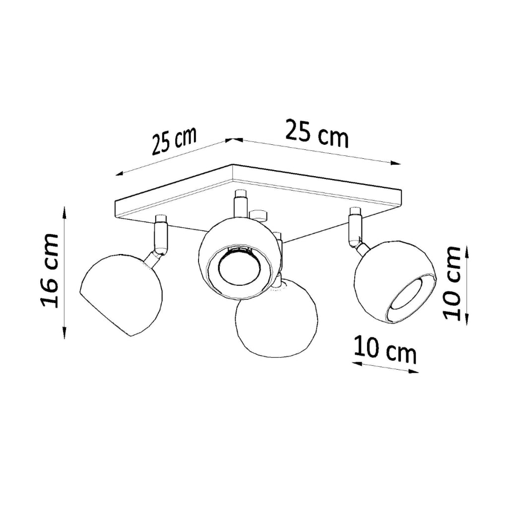 Lampada da soffitto OCULARE 4 nero