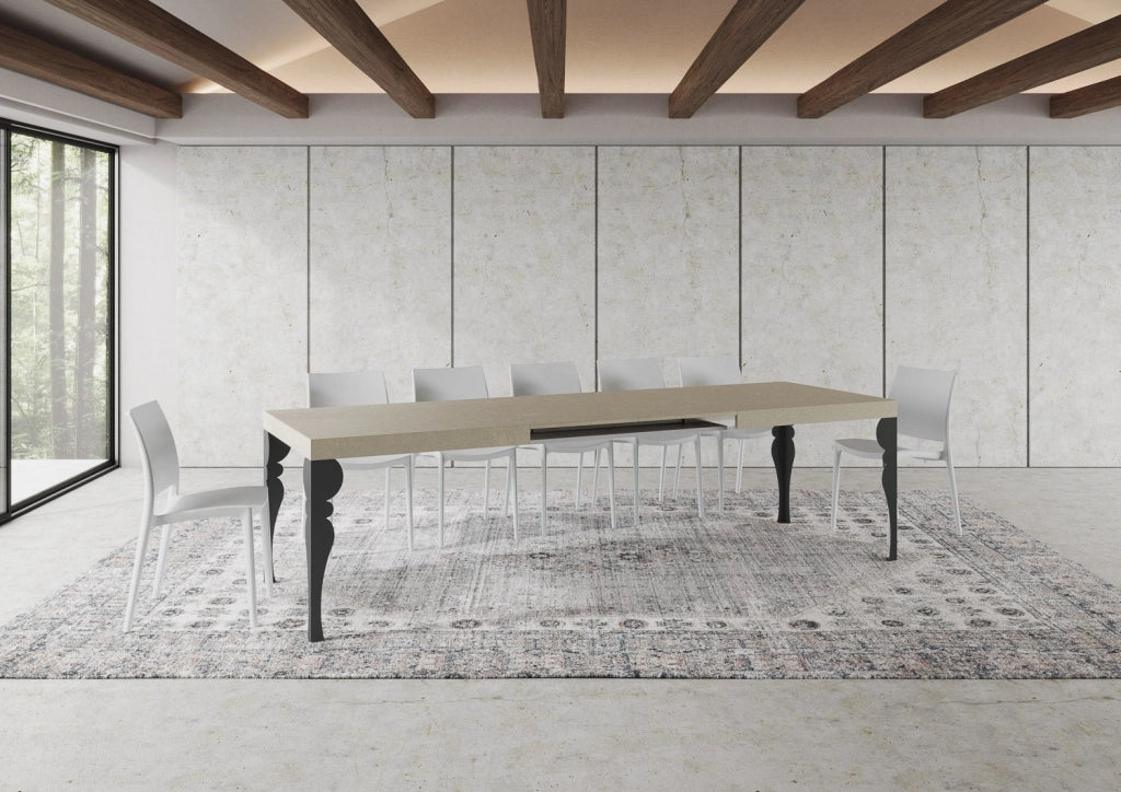 Tavolo Allungabile 200-460x90x77 cm Paxon Cashmere Telaio Antracite