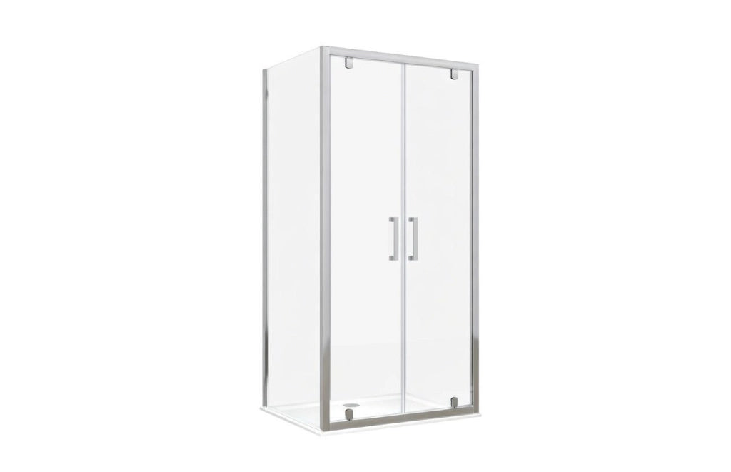 Box Doccia 2 lati 70x80 cm fisso + due battenti h190cm LAURA - Cromato Lucido