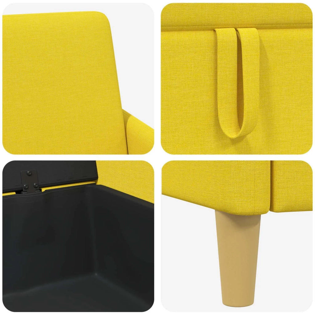 Set di Divani con Storage 2 pz Giallo Chiaro Poliestere 3429242