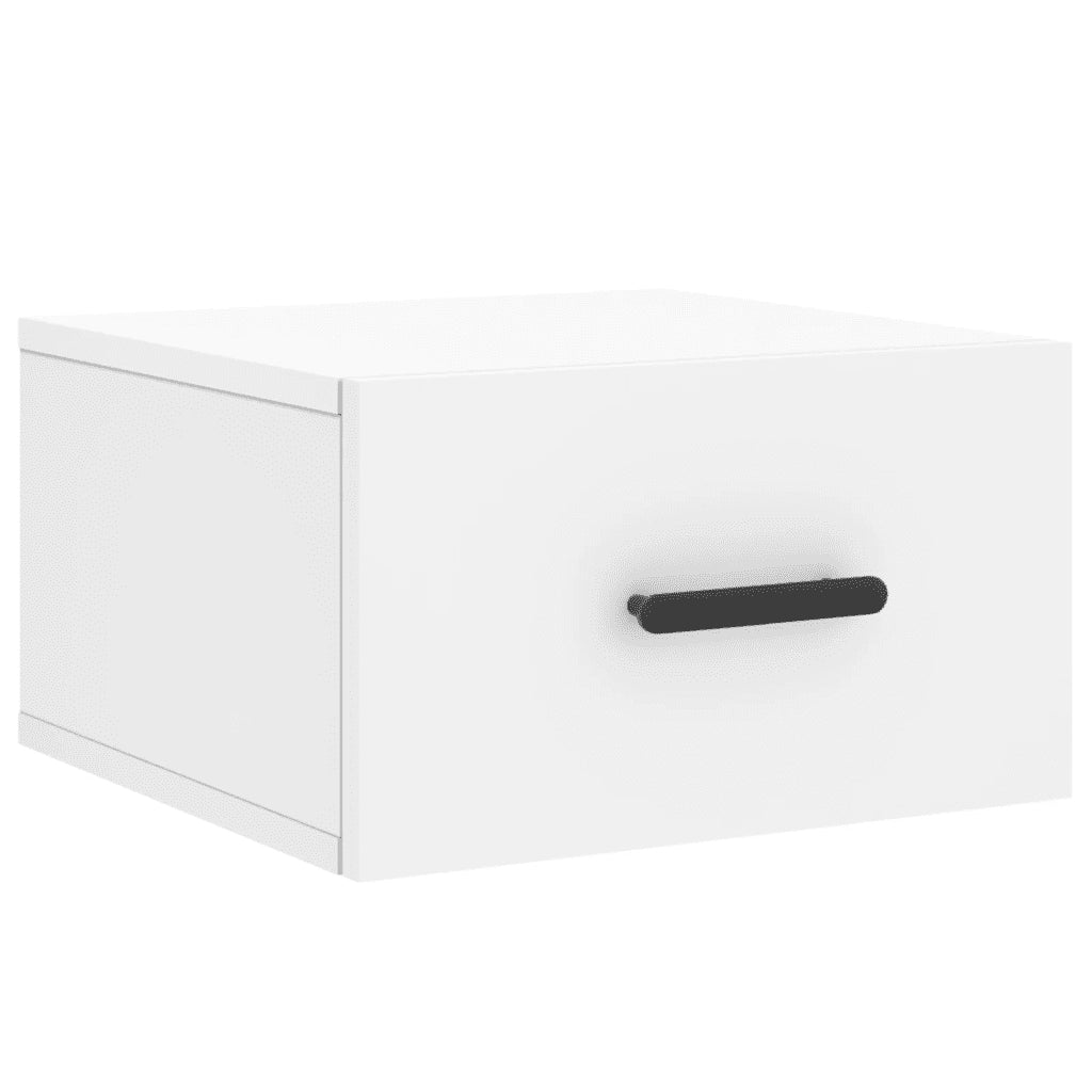 Comodino a Muro-Tavolino da notte sospeso Bianco 35x35x20 cm 434178