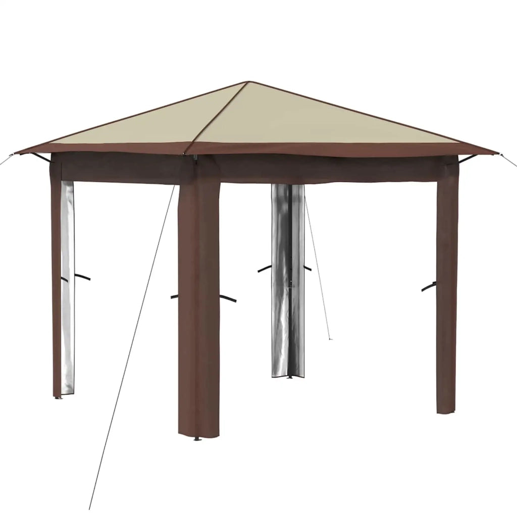 Gazebo senza Parete 2,6 x 2,6 m Crema e Marrone 42036800