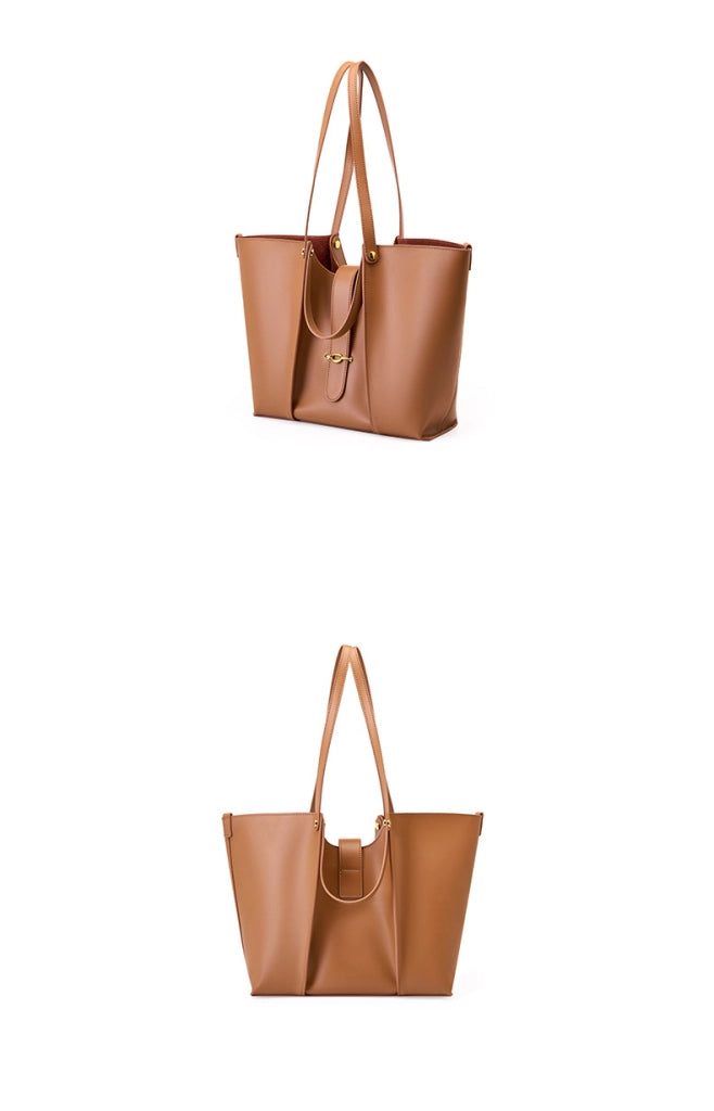 Borsa a tracolla da donna in vera pelle, colore marrone.