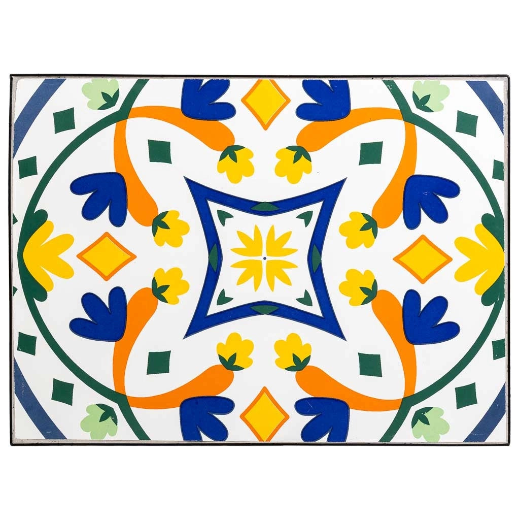 Set di 2 supporti in mosaico nero e metallo