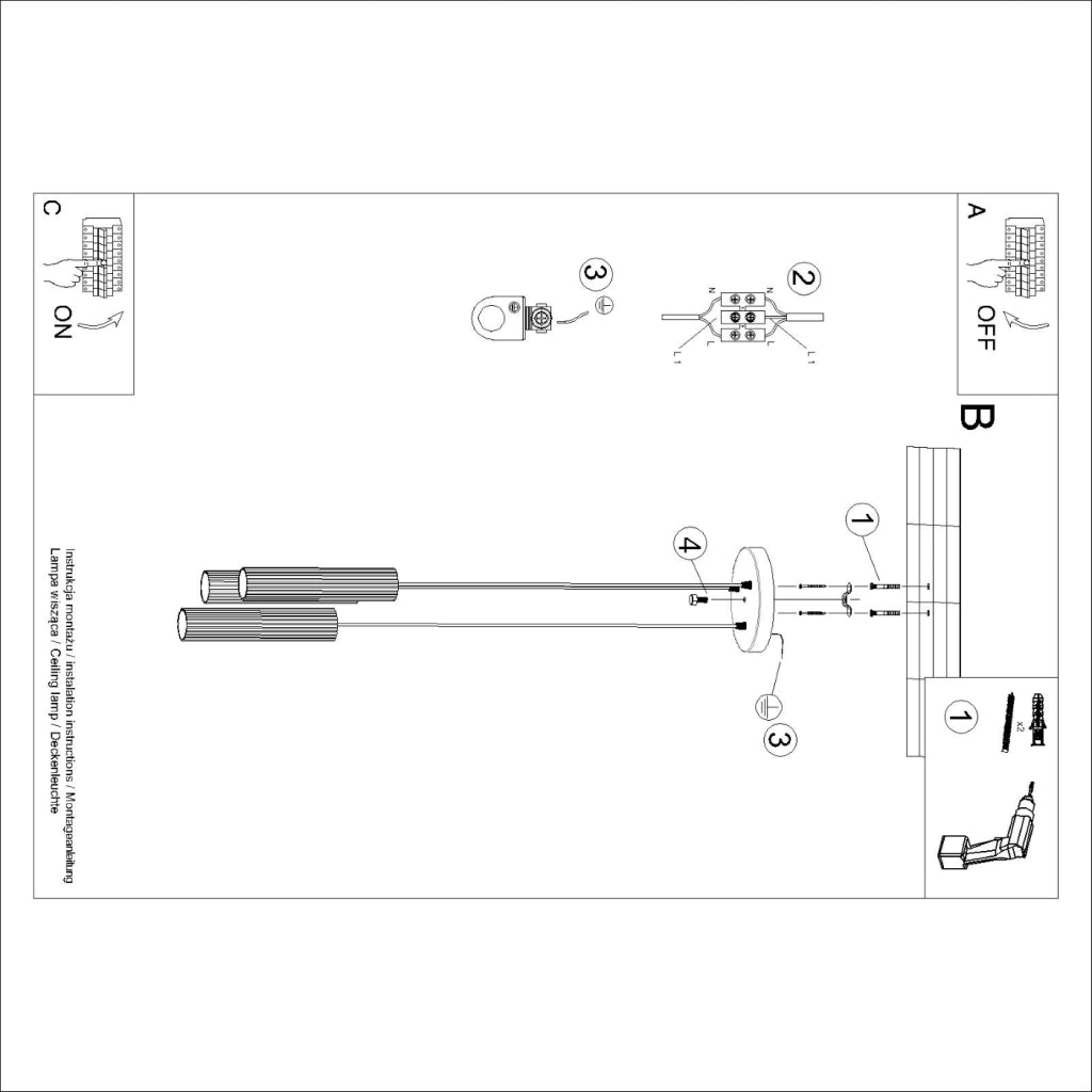Lampada a sospensione KARBON 3P beige