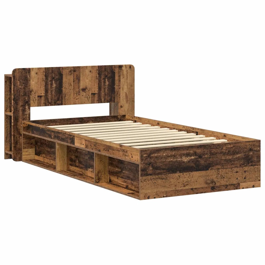 Telaio del letto con storage Legno antico 75 x 190 cm 3433316